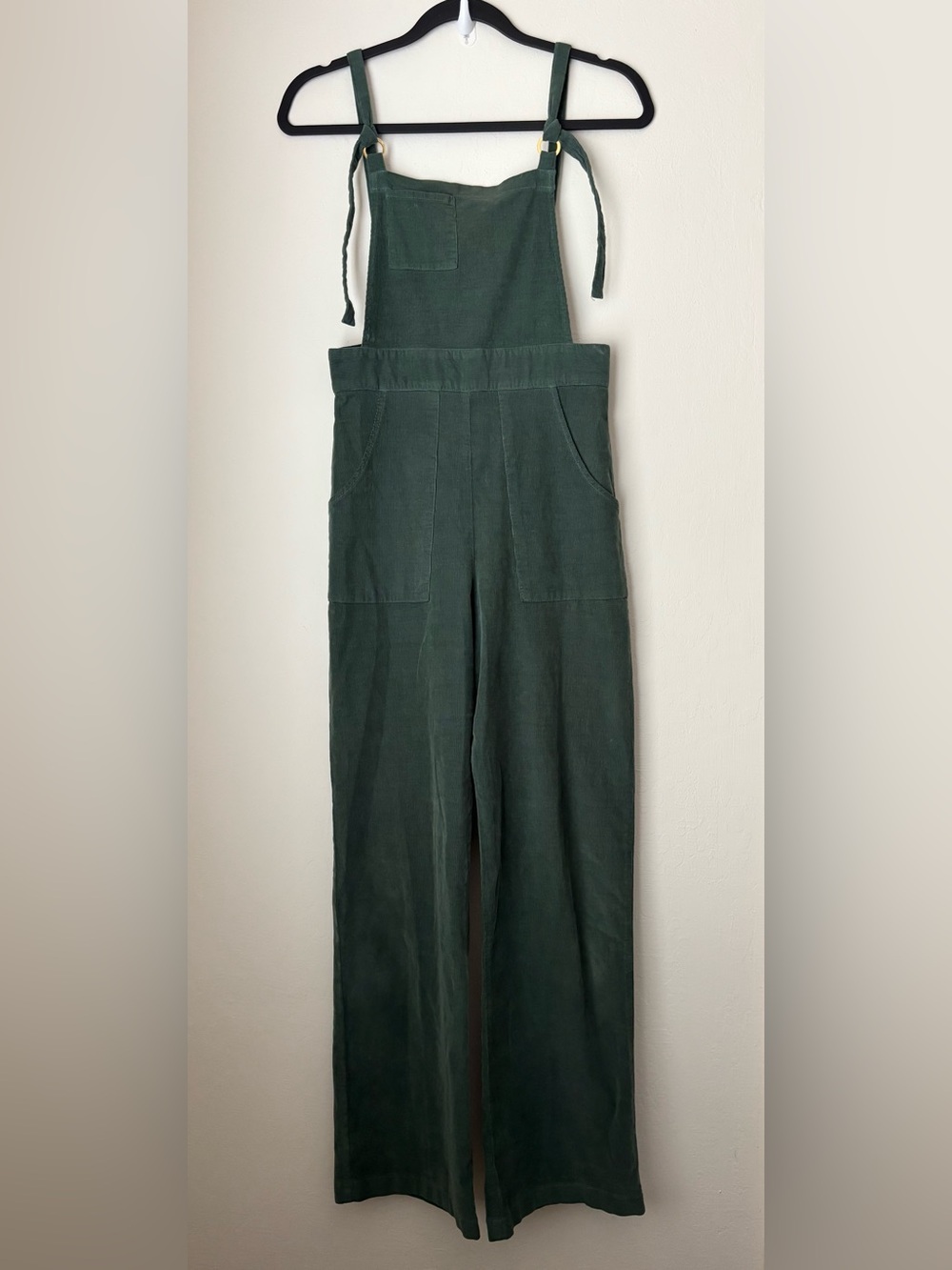 Cameo Clothing Line High Waisted Cord Overalls Size Small Green Made in USA Boho